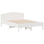 ZNTS Bookcase Bed without Mattress White 160x200cm Solid Wood Pine 3323060
