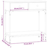 Console Table Black 75x34.5x75 cm Engineered Wood 833398