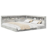 Bookcase Bed Concrete grey 180 x 200 cm Engineered Wood 3335746