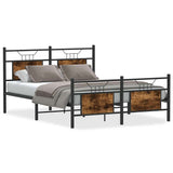 Bed Frame without Mattress Smoked Oak 137x190 cm Engineered Wood 4106760