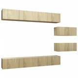 6 Piece TV Cabinet Set Sonoma Oak Engineered Wood 3079043