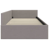 Corner Bed Frame with Headboard Taupe 80 cm x 200 cm Velvet 42016032