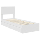 Storage Bed with Headboard White 75 x 190 cm Engineered Wood 3410847