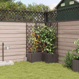 Garden Planter 3 pcs Brown 80 x 80 x 142 cm PP 42002831