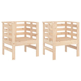 Garden Chairs 2 pcs 61.5x53x71 cm Solid Wood Pine 825128
