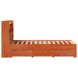 Bookcase Bed without Mattress Wax Brown 75x190 cm Small Single Solid Wood Pine 3308986