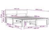 Double Bed Frame with Headboard ROSTOCK White 140 x 200 cm 903382