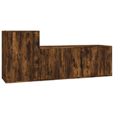 2 Piece TV Cabinet Set Smoked Oak Engineered Wood 3188483