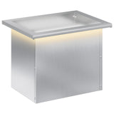 Garden Planter with LED Silver 30 x 40 x 30 cm Galvanised Steel 8008080