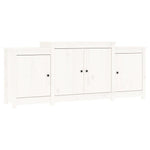 ZNTS Sideboard White 164x37x68 cm Solid Wood Pine 821493