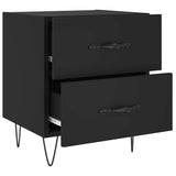 Bedside Cabinets 2 pcs Black 40x35x47.5 cm Engineered Wood 827295
