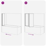Shower Bath Screen Wall 117 x 120 cm 3 Panels Foldable 140784