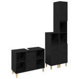 Bathroom Furniture Set with Storage 3 pcs Black 60 x 30 x 60 cm 3332584