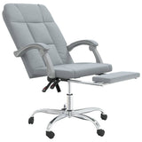 Reclining Office Chair Light Grey Fabric 349637
