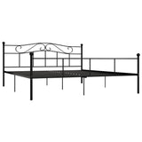 284529 Bed Frame without Mattress Black Metal 200x200 cm