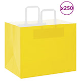 Paper Bags 250 pcs with Handles Yellow 32x22x24 cm 4102015