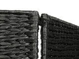 4-Panel Room Divider Black 154x160 cm Water Hyacinth 247349
