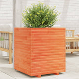 Garden Planter Wax Brown 60x60x72 cm Solid Wood Pine 3282616