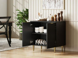 Sideboard Buffet Cabinet, Modern Kitchen Storage Cabinet with Adjustable Shelves and Metal Legs, T3398P551637