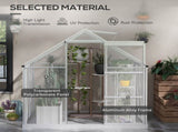 6 x 6ft Walk-In Greenhouse, Polycarbonate Greenhouse with Sliding Door, Window, Aluminium Frame, T3398P314642