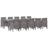 Garden Dining Set with Cushion 11 pcs Light grey and Anthracite 3378770
