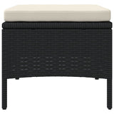Garden Sofa 2-Seater with Table and Stools Black Poly Rattan 317626
