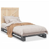Bed Frame without Mattress Grey 90x200 cm Solid Wood Pine 3281562