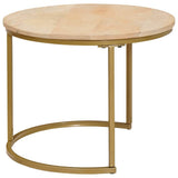 Nesting Coffee Tables 2 pcs Brown Solid Mango Wood and Steel 4104643