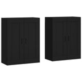 Wall Mounted Cabinets 2 pcs Black Engineered Wood 3198034