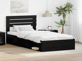 Bed Frame with Headboard Black 75 x 190 cm Solid Pine Wood 3411472