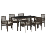 Garden Dining Set 7 pcs Brown Poly rattan 3334866