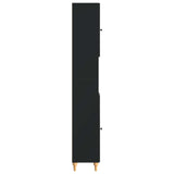 Bathroom Cabinet with Open Shelf ALKMAAR Black 30 x 31 x 190 cm 896156