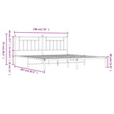 Bed Frame White Powder-Coated Steel 193 x 203 cm Bed Frame 353592