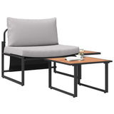 Garden Sofa Set 2 pcs Light grey Steel 42004141