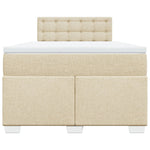 Box Spring Bed with Mattress Cream 120x190 cm Fabric 3285846
