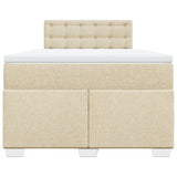 Box Spring Bed with Mattress Cream 120x190 cm Fabric 3285846
