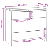 Console Table Grey Sonoma 89x41x76.5 cm Engineered Wood 813000