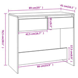 Console Table Grey Sonoma 89x41x76.5 cm Engineered Wood 813000