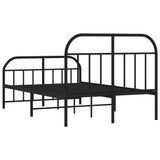 Bed Frame Black Powder-Coated Steel 120x190 cm Bed Frame 353650