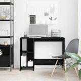 Desk with Shelf Black Oak 102.5 x 35 x 75 cm Engineered Wood 862664