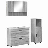 Bathroom Furniture Set with Drawer with Shelf 3 pcs Grey Sonoma 3393029