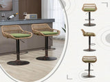 GOMYWAY 2 PCS Modern Swivel Bar Stools, Height Adjustable wicker furniture Bar Chairs with Cushion & W2678P388752