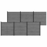 Fence Set 1045 x 186 cm WPC and Aluminium Grey 3429398