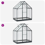 Garden Greenhouse with Door Anthracite 183.5 x 123 x 207 cm 42036859