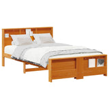 Bed Frame with Headboard Wax Brown 120 x 200 cm Engineered Wood 877229
