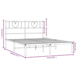 Metal Bed Frame without Mattress with Headboard White 135x190cm 355511