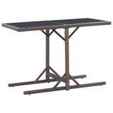 3 Piece Garden Dining Set Poly Rattan and Tempered Glass Brown 3095931