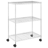 3-Tier Storage Rack with Wheels 60x35x81 cm Chrome 150 kg 324625