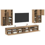 TV Wall Cabinet Set 7 pcs Artisan Oak Engineered Wood 3402798