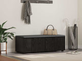 Hall Bench with Cushion with Shelf Black Oak 100 x 38 x 46 cm 891489